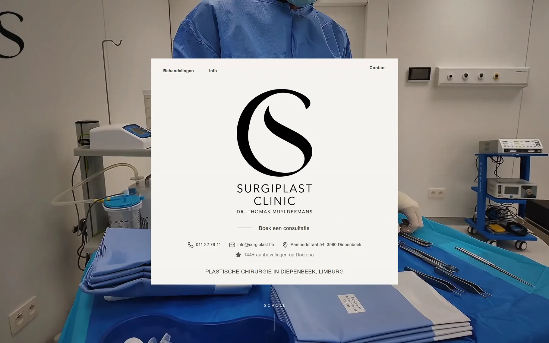 Surgiplast website op desktop